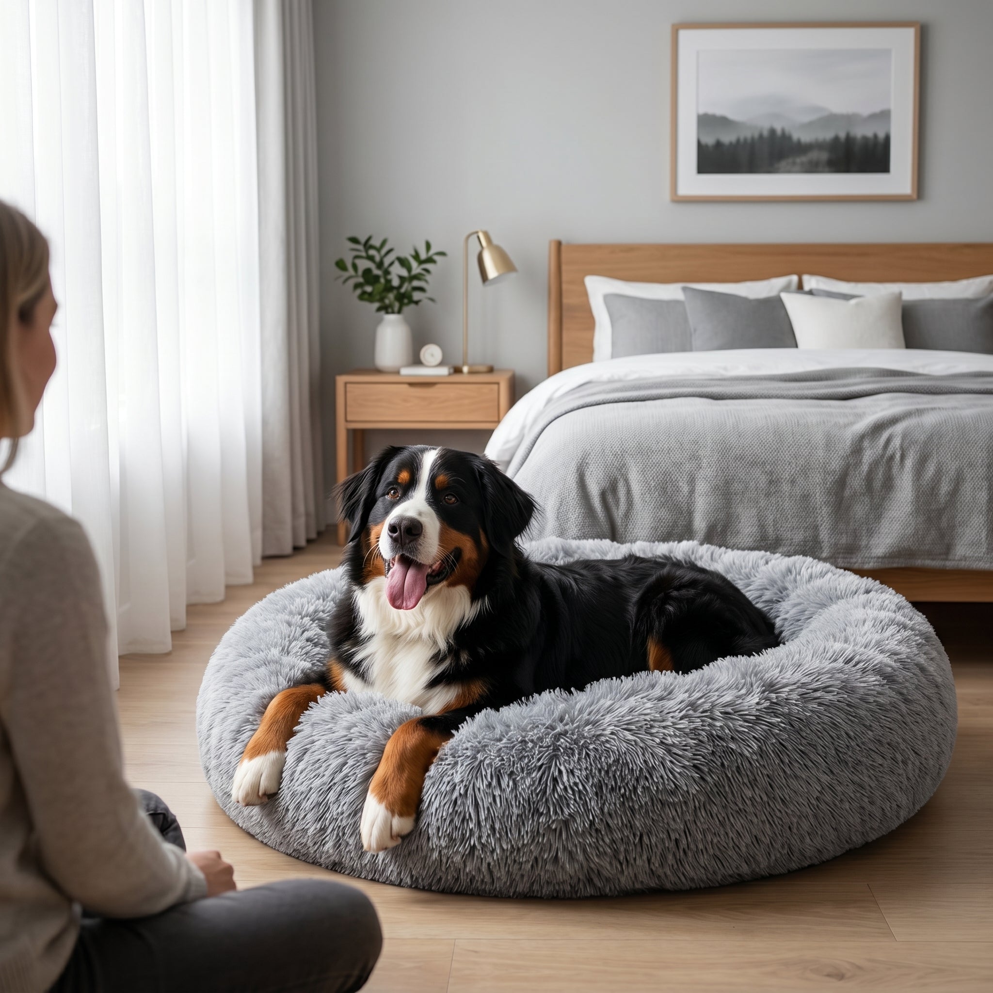 Perro descansando en cama memory foam antiestrés — Dog Dreams Argentina